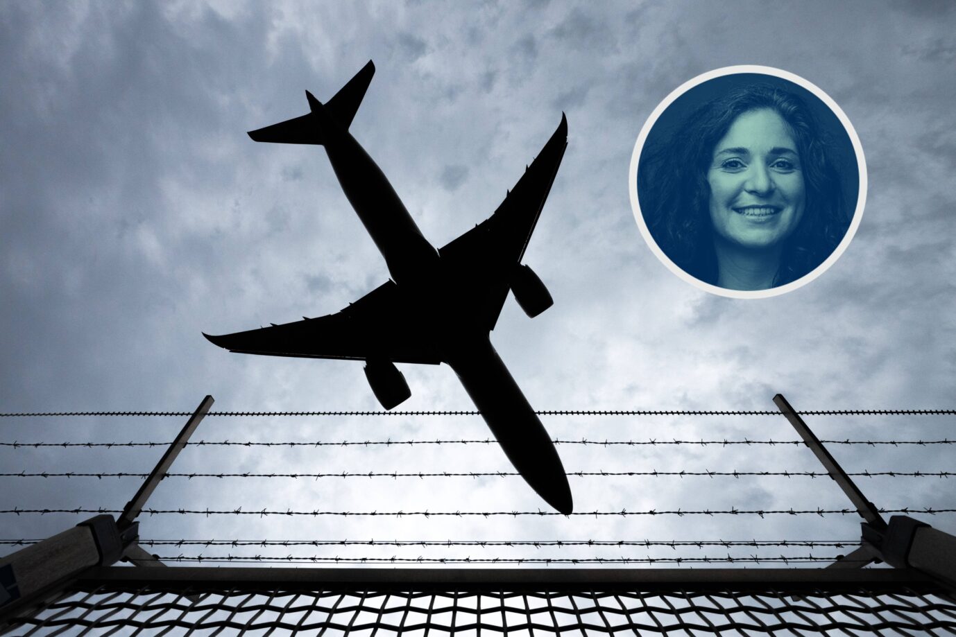 Das Bild zeigt ein Flugzeug vor Stacheldraht. Es ist ein Symbolbild für die deutsche Asylpolitik. Die Landesaufnahmebehörde Niedersachsen stellt sich nicht vor Polizisten.