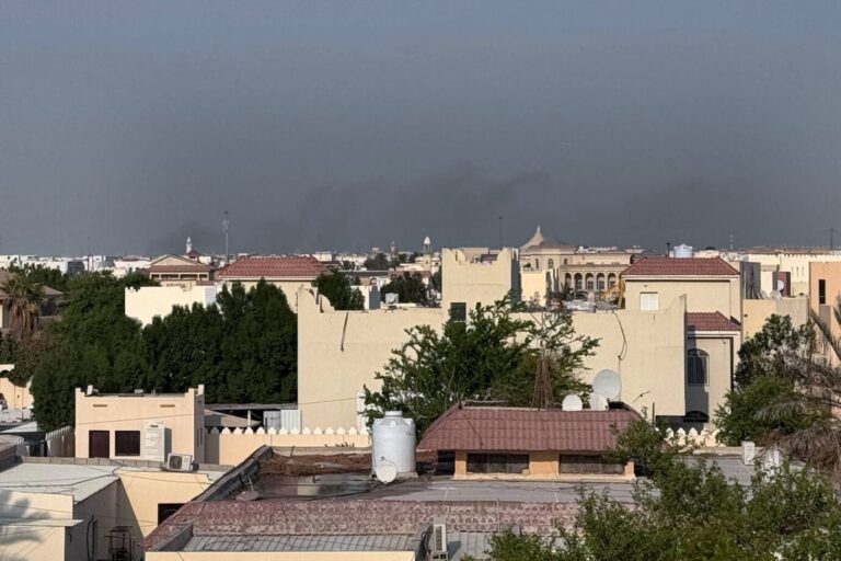 Rauchwolken über Doha nach dem Angriff Israels auf die Hamas-Führung.