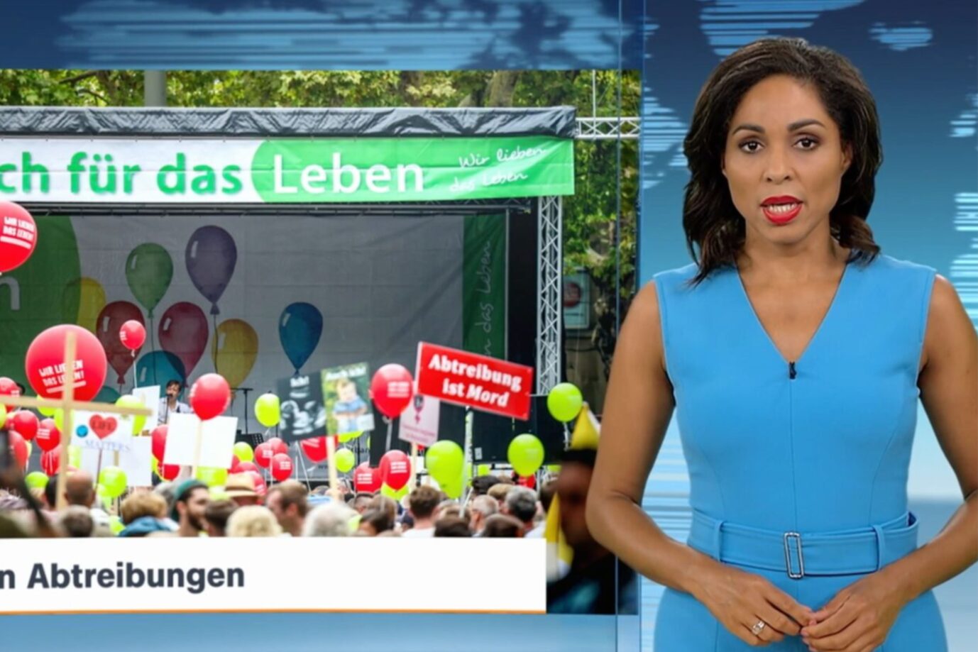 ZDF-Moderatorin Jana Pareigis berichtet am vergangenen Samstag über den Marsch für das Leben.