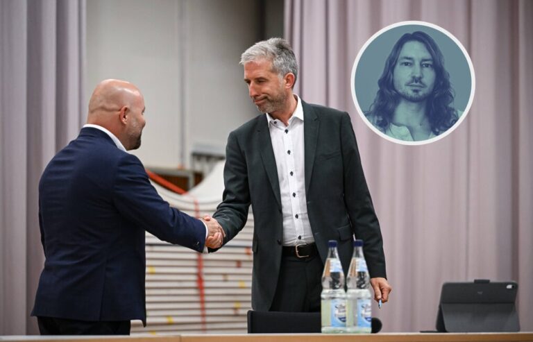 Tübingens OB Palmer trifft auf AfD-Landeschef Markus Frohnmaier: Duell auf Augenhöhe? Foto: IMAGO / Ulmer II