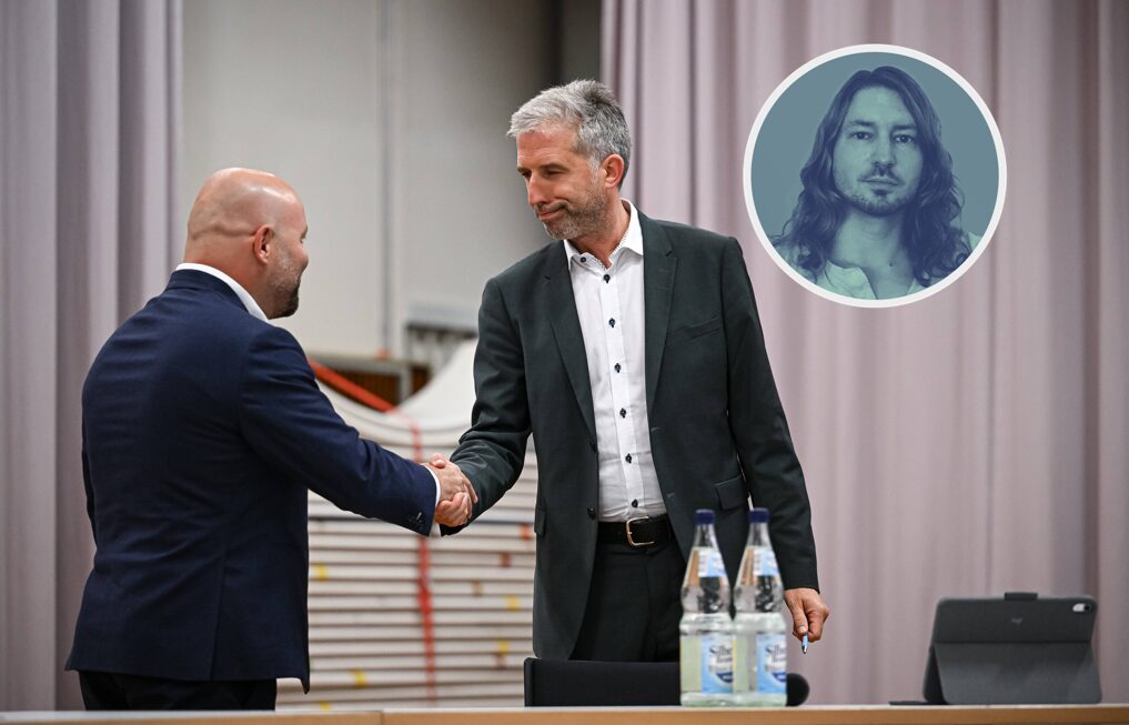 Tübingens OB Palmer trifft auf AfD-Landeschef Markus Frohnmaier: Duell auf Augenhöhe? Foto: IMAGO / Ulmer II