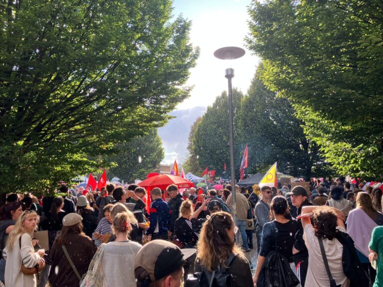 Linksjugend, Gewerkschaften, Omas gegen Rechts: Sie alle mobilisieren gegen das Rededuell in Tübingen. Der Protest richtet sich gegen die AfD und gegen Oberbürgermeister Borios Palmer. Foto: JF