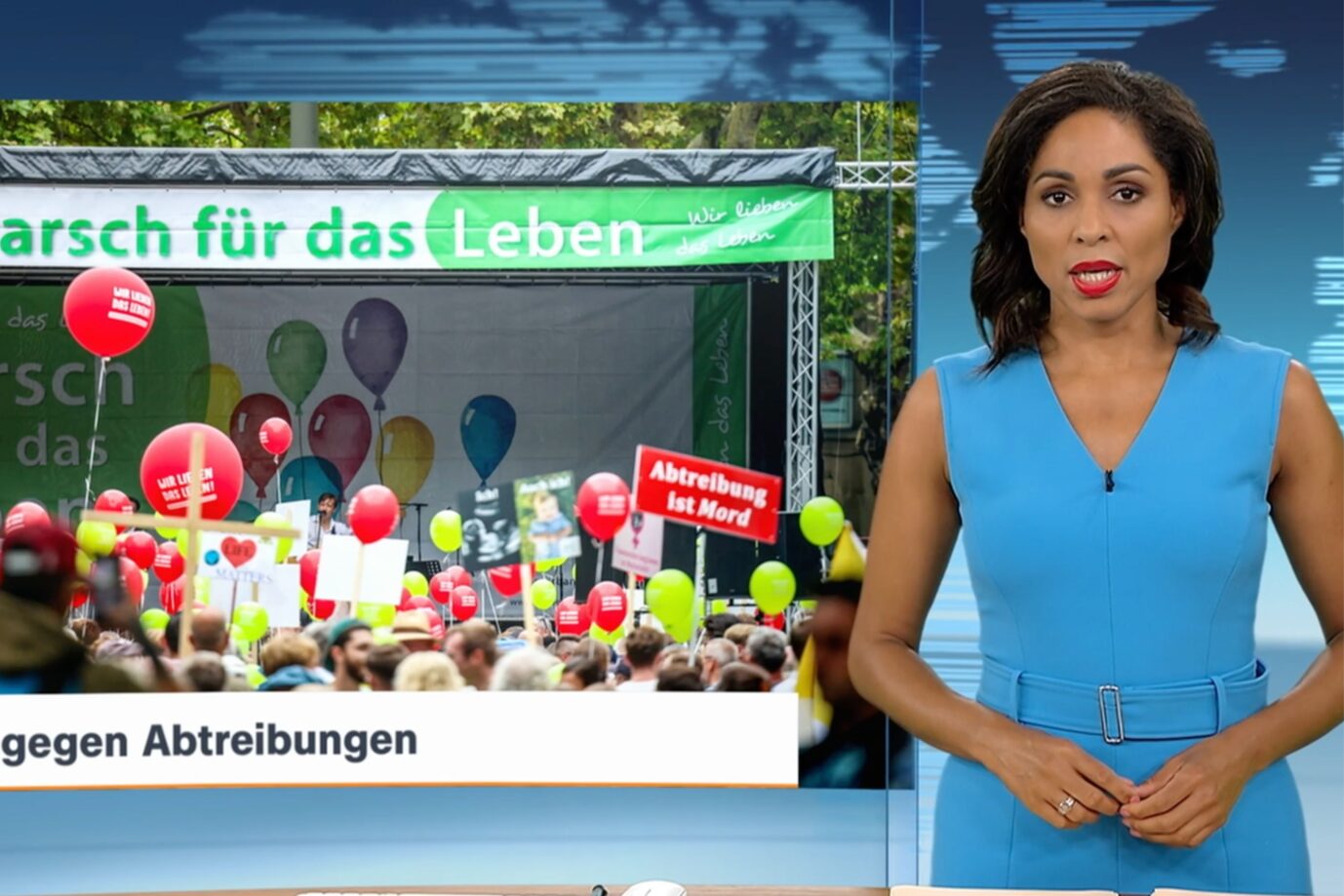 ZDF-Moderatorin Jana Pareigis berichtet am vergangenen Samstag über den Marsch für das Leben.