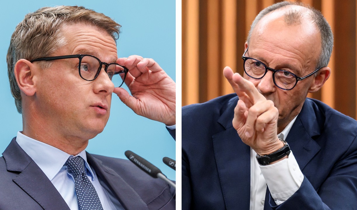 Widersprüchliches zum Bürgergeld: CDU-Generalsekretär Carsten Linnemann und Kanzler Friedrich Merz (gestern Abend bei „Caren Miosga“).