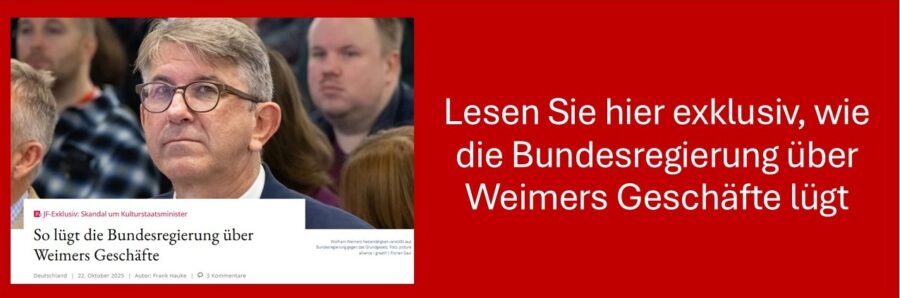 So lügt die Bundesregierung über Wolfram Weimers Geschäftsgebaren