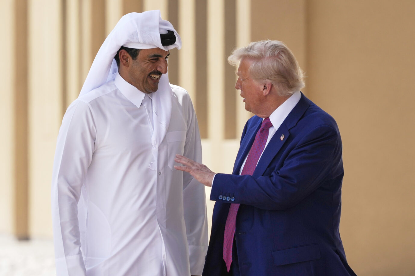 Katars Emir Tamim bin Hamad Al Thani gemeinsam mit US-Präsident Donald Trump, hier im Mai