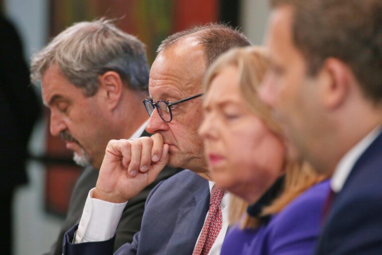 Scheitert ihr Rentenpaket? Markus Söder (CSU), Friedrich Merz (CDU), Bärbel Bas und Lars Klingbeil (beide SPD).