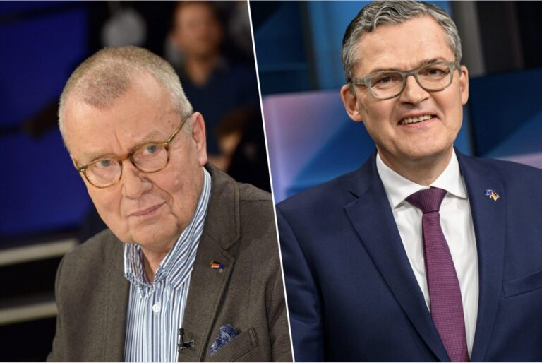 Links sieht man den früheren CDU-Generalsekretär Ruprecht Polenz rechts den CDU-Bundestagsabgeordneten Roderich Kiesewetter, die beide mehr Brandmauer zur AfD wollen