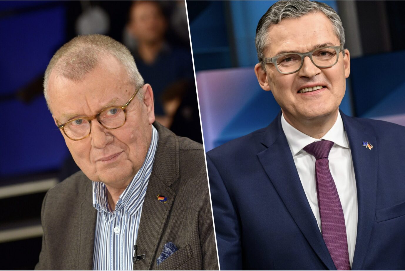 Links sieht man den früheren CDU-Generalsekretär Ruprecht Polenz rechts den CDU-Bundestagsabgeordneten Roderich Kiesewetter, die beide mehr Brandmauer zur AfD wollen