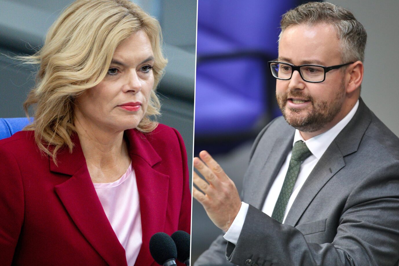 Das Bild zeigt Julia Klöckner von der CDU und Sebastian Münzenmaier von der AfD.