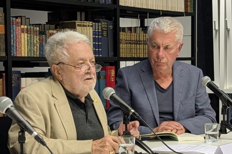 Welt-Autoren Henryk Broder und Reinhard Mohr in der Bibliothek des Konservatismus. Foto: BdK