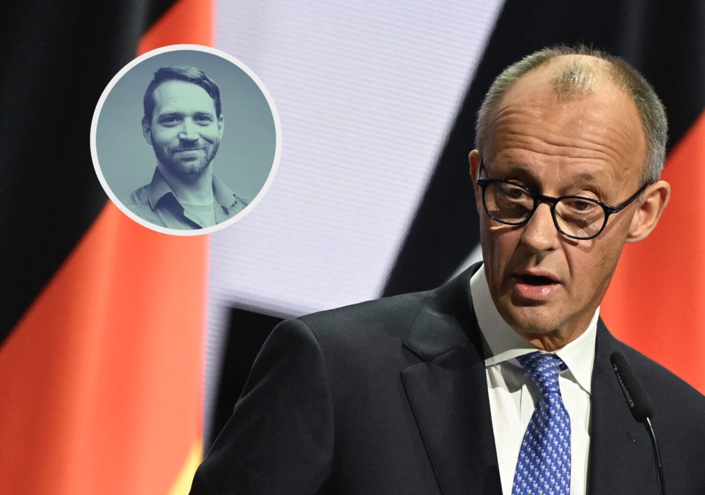 Bundeskanzler Friedrich Merz (CDU) spricht anlässlich der zentralen Feierlichkeiten zum Tag der Deutschen Einheit in der Kongresshalle. Am 3. Oktober 2025 begeht Deutschland den 35. Jahrestag der deutschen Wiedervereinigung.