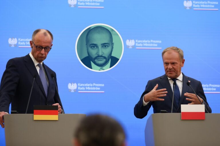 Während Polens Ministerpräsident Donald Tusk (r.) Ansagen macht, hält Bundeskanzler Friedrich Merz (CDU) den Mund.