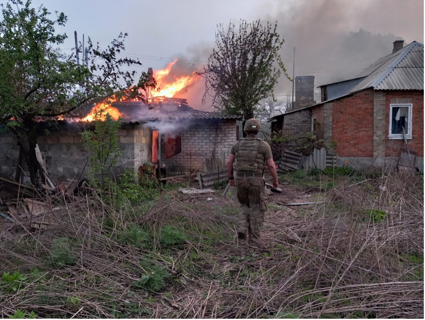 Das Bild zeigt Tschassiw Jar im Frühling 2024. Der Ukraine-Krieg läuft seit mehr als drei Jahren.