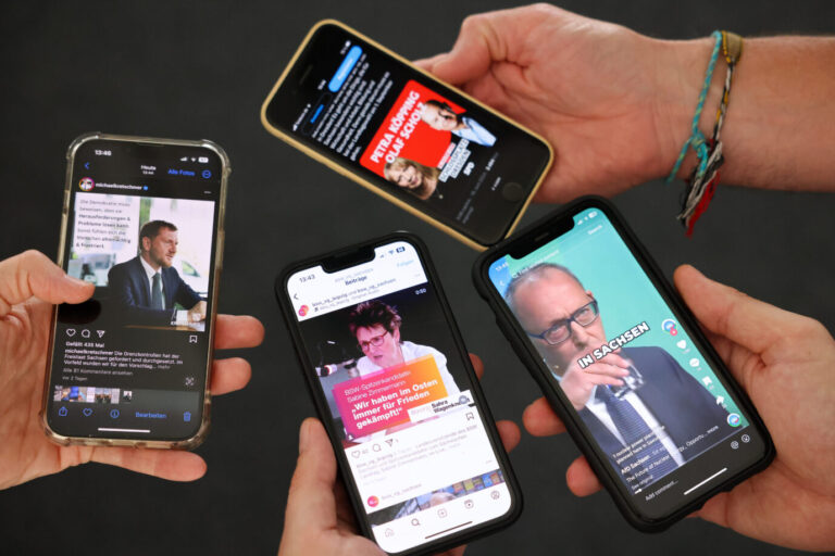 Werbung mehrerer Parteien im Bundestagswahlkampf 2025 in den sozialen Medien: Die EU schränkt den Spielraum dafür nun ein. Dafür sorgt die TTPA-Verordnung. (Themenbild)
