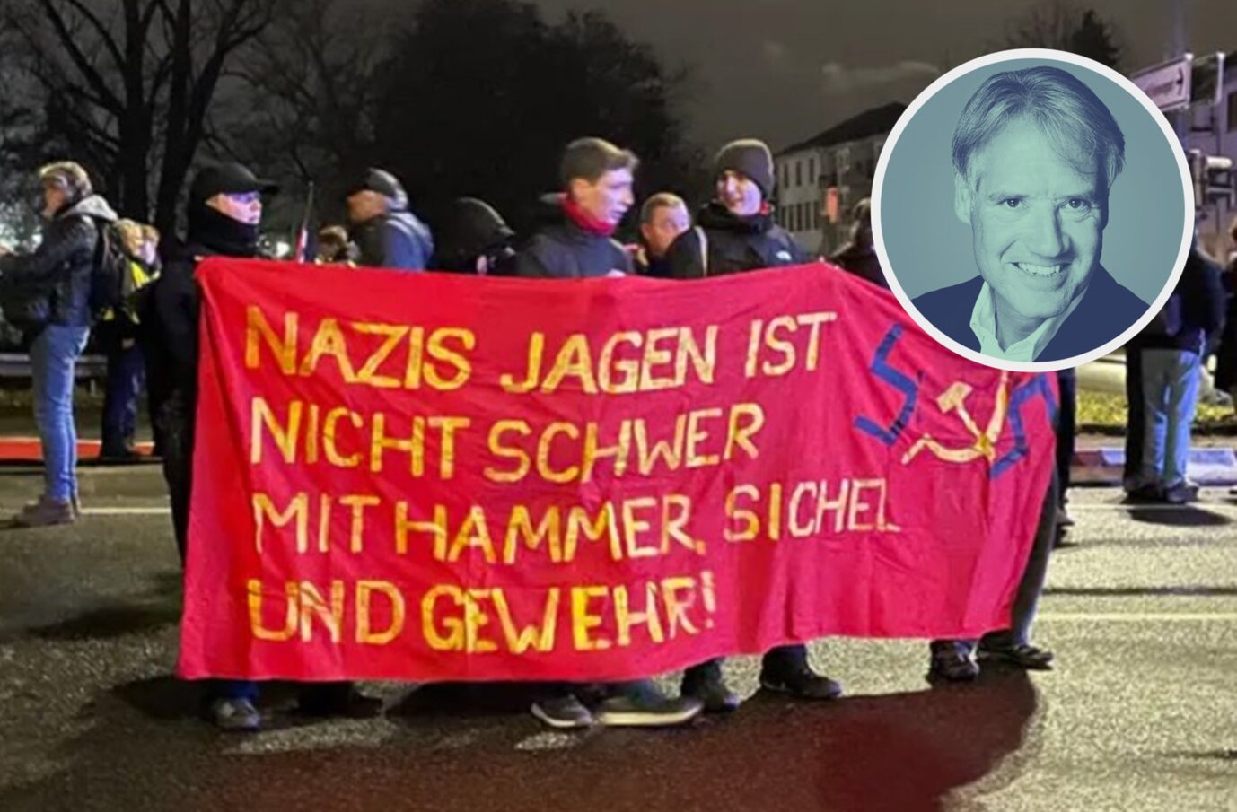 Unbehelligter Mordaufruf der Antifa gegen die AfD-Jugend in Gießen.