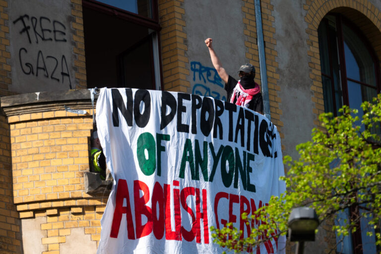 Im April 2025 besetzten Studenten den Emil-Fischer-Hörsaal der Humboldt-Universität Berlin.