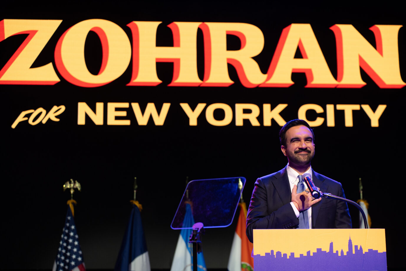 Das Bild zeigt den Sieger der New Yorker Bürgermeisterwahl, Zohran Mamdani.