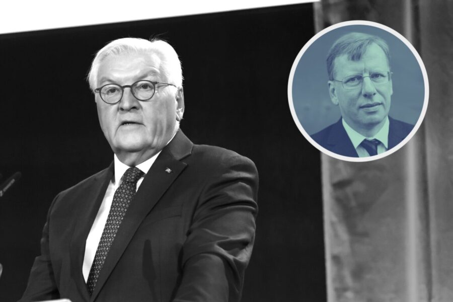 Bundespräsident Frank-Walter Steinmeier: Schaut immer von oben herab auf den kritischen Bürger. (Themenbild/Collage)