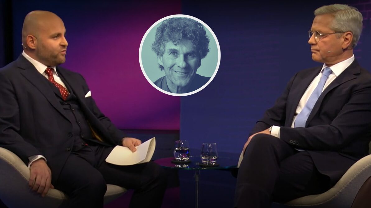 Diskussion über Ukraine-Krieg: AfD-Außenpolitiker Markus Frohnmaier (l.) und sein Gegenüber von der CDU, Norbert Röttgen, im Streitgespräch.