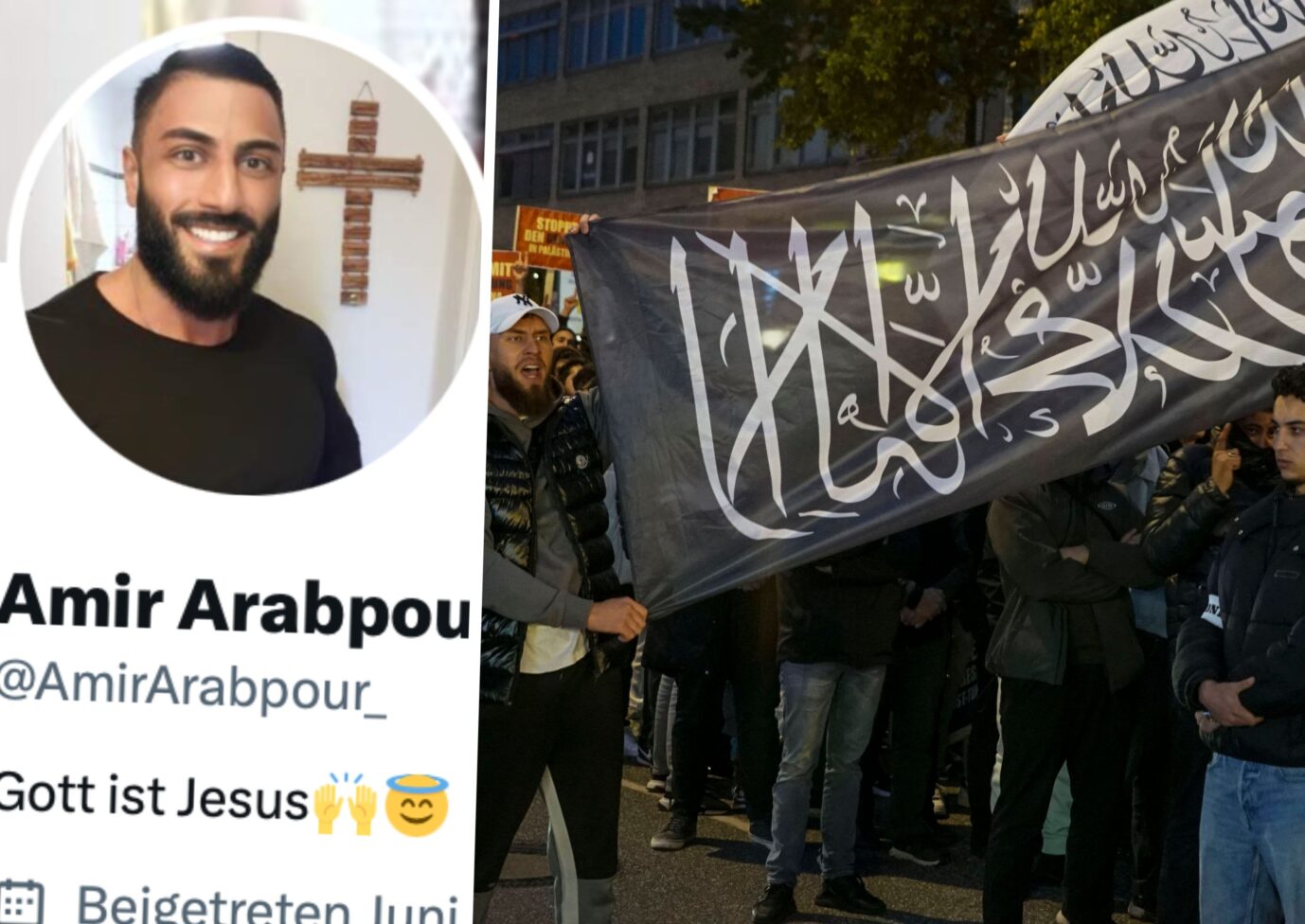 Islamkritiker „Ex-Muslim“ Amir Arabpour bei X und Islamisten in Hamburg 2024