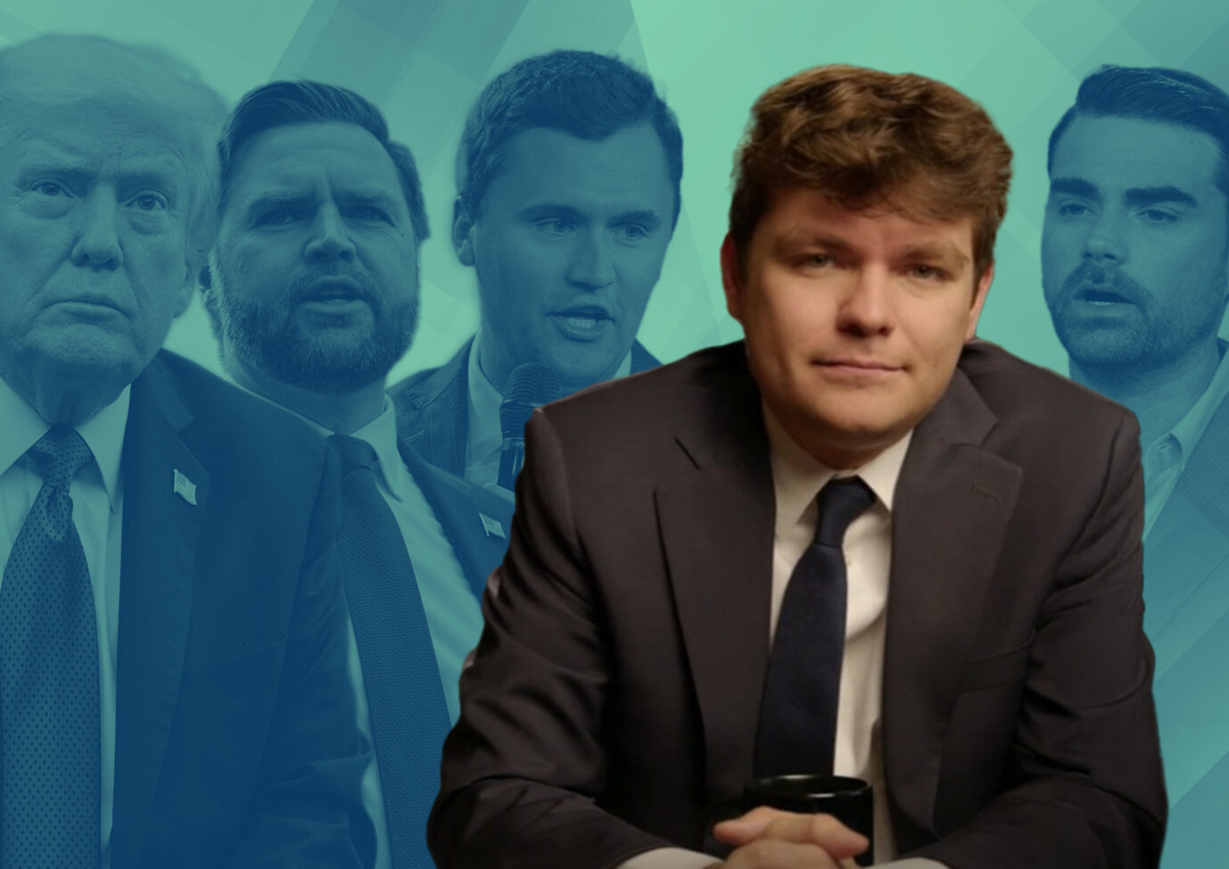 Nick Fuentes, US-Präsident Donald Trump, US-Vizepräsident J. D. Vance, Charlie Kirk und Ben Shapiro: Streit im rechten Lager.