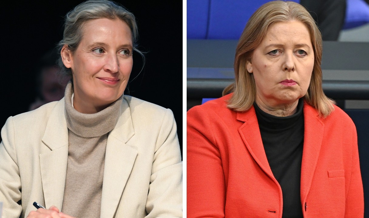 Goldmarie Alice Weidel hat Grund zur Freude, Pechmarie Bärbel gerade nicht so.