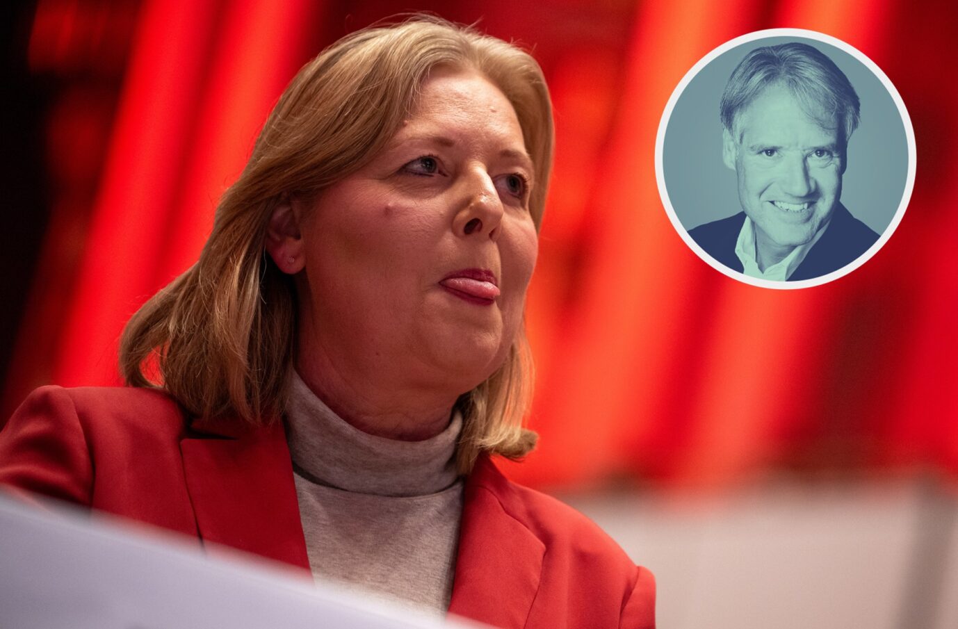 SPD-Chefin Bärbel Bas steckt ihren Koalitionspartnern von der Union immer wieder die Zunge raus.