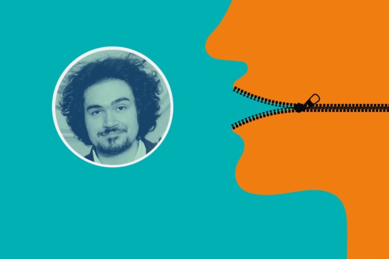 Ein Kopf mit einem Reißverschluß statt Mund (Symbolbild): Cancel Culture als Maulkorb. (Themenbild)