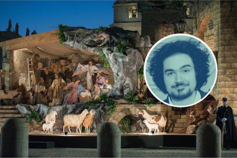 Eine Weihnachtskrippe am Petersplatz in Rom: Die Weihnachten erinnern auch daran, was jenseits des Materiellen existiert. (Themenbild/Collage)