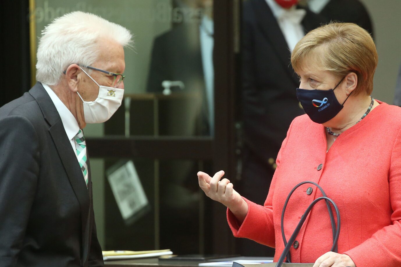 Winfried Kretschmann und Angela Merkel während der Corona-Pandemie