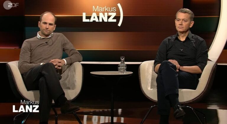 Wird die Zukunft der deutschen Demokratie im Drogeriemarkt entschieden? Unternehmer Raoul Roßmann und dm-Chef Christoph Werner bei Lanz zum Thema AfD und Campact. Foto: Screenshot / ZDF Markus Lanz / JF