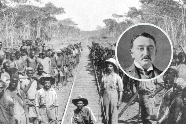 Der Bau des Kap-Kairo-Projekts: Das Traumvorhaben von Cecil Rhodes (im Zirkel) wurde nie komplett realisiert. (Themenbild/Collage)