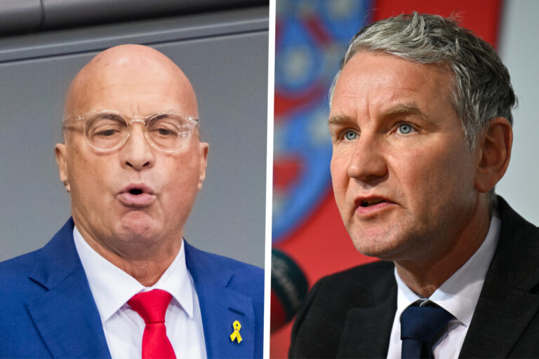 AfD-Politiker Rüdiger Lucassen und Björn Höcke: Letzterer lehnt die Wehrpflicht ab. (Themenbild)