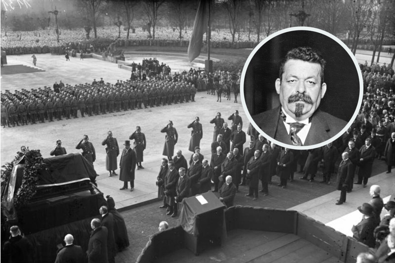 Die Beerdigung des Reichspräsidenten Friedrich Ebert 1925: Eine Million Bürger folgte seinem Sarg. (Themenbild/Collage)