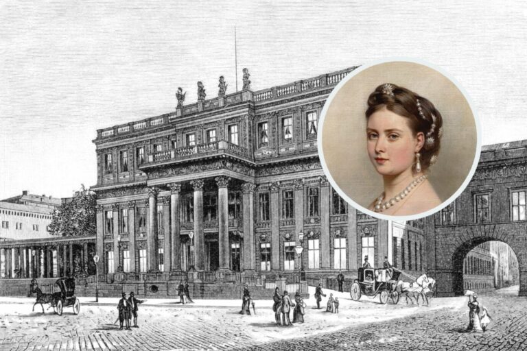 Das Kronprinzenpalais in Berlin: Schaubühne eines Familiendramas zwischen Kronprinzessin Viktoria (im Zirkel) und ihrem Sohn. (Themenbild/Collage)