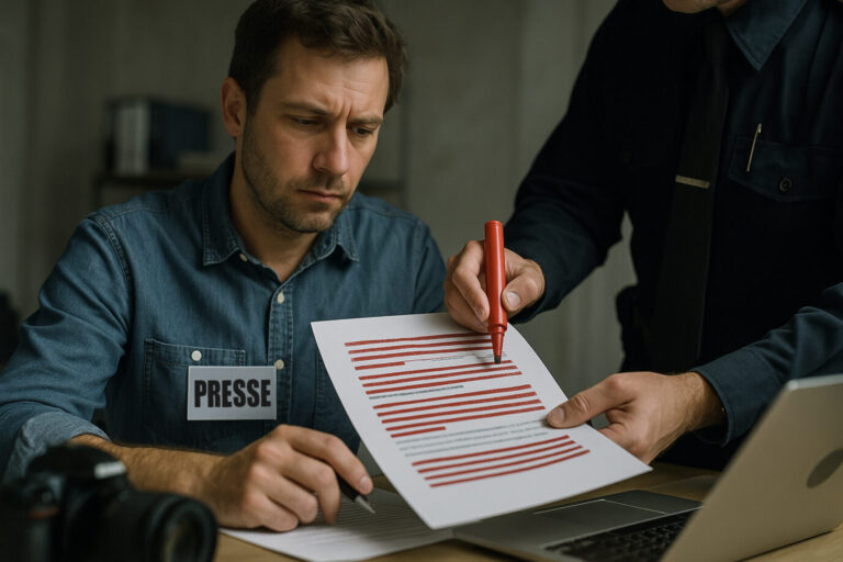 Ein Journalist, dessen Text zensiert wird