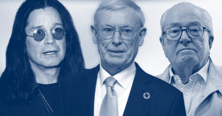 Nebeneinander sind drei Bilder von Menschen zu sehen, die 2025 der Tod ereilt hat: Ozzy Osbourne, Horst Köhler und Jean-Marie Le Pen. Die Toten
