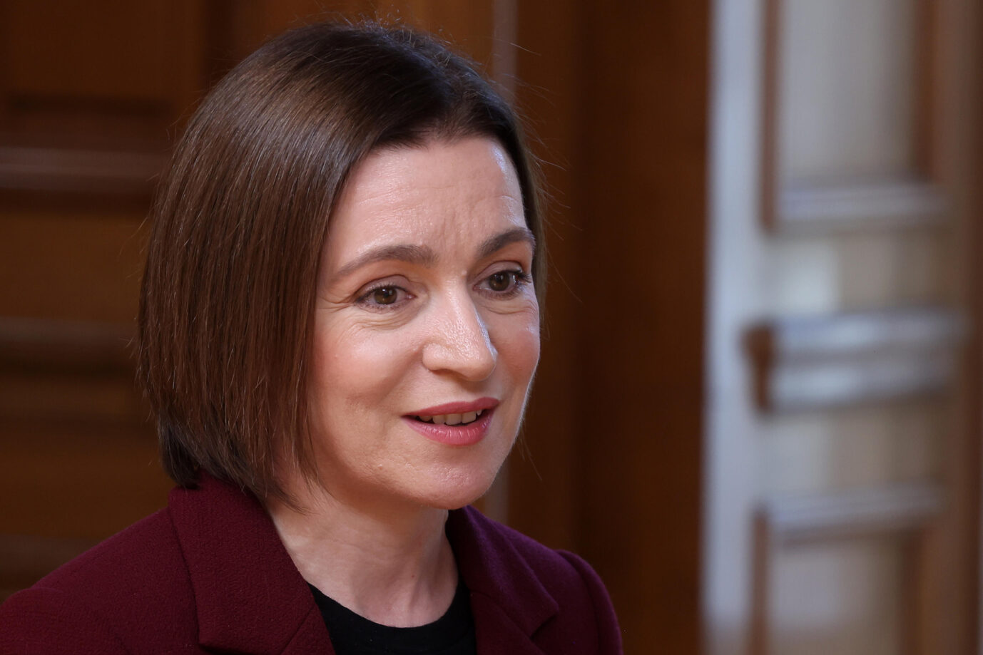 Würde ihr Land gerne unter Rumänischen Schutz wissen: Moldaus Präsidentin Maia Sandu. Foto: picture alliance / Anadolu | Costas Baltas