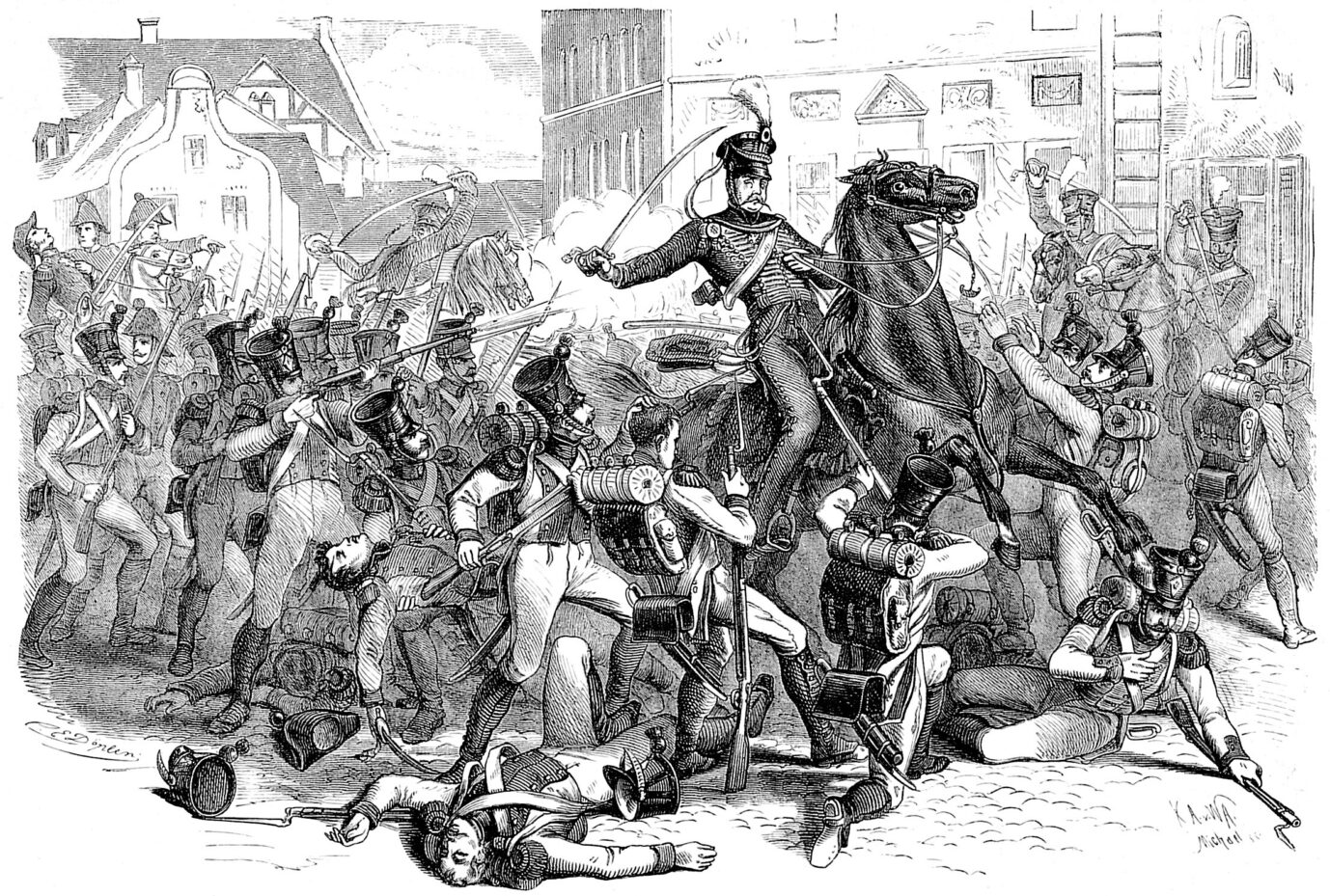 Ferdinand von Schill fällt im Kampf gegen Napoleons Truppen.