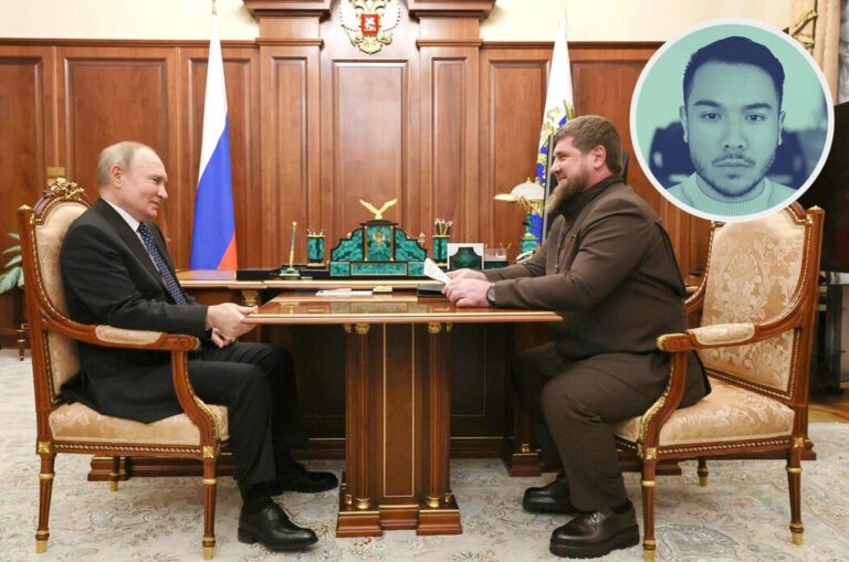 Tschetscheniens Machthaber Ramsan Kadyrow (r.) sorgt im Auftrag Putins für Ruhe in der Kaukasusregion (Archivbild).