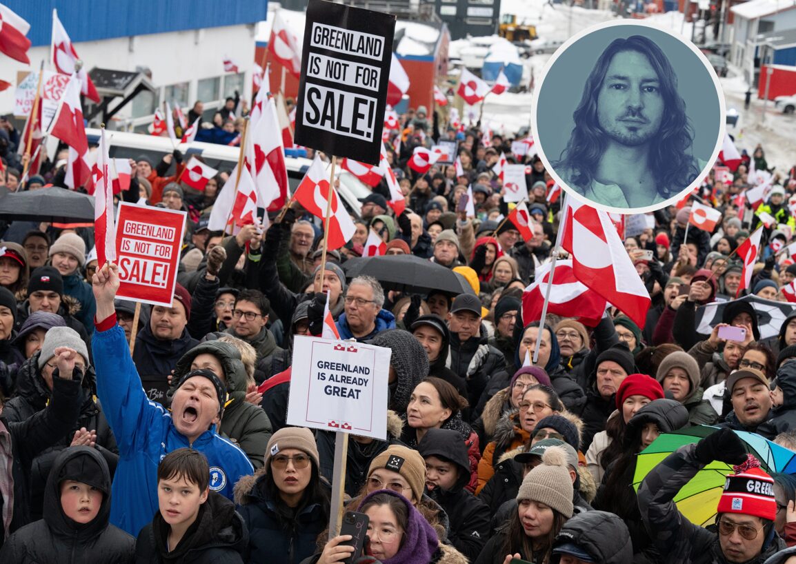 Demonstranten in Grönlands Hauptstadt Nuuk sind wenig begeistert von Trumps Annektierungsplänen.