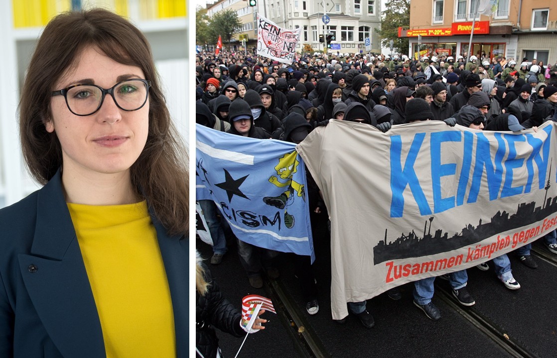 Lea Voigt ist aus Bremens Verfassungsgericht zurückgetreten. Linksextreme Demo in Bremen.