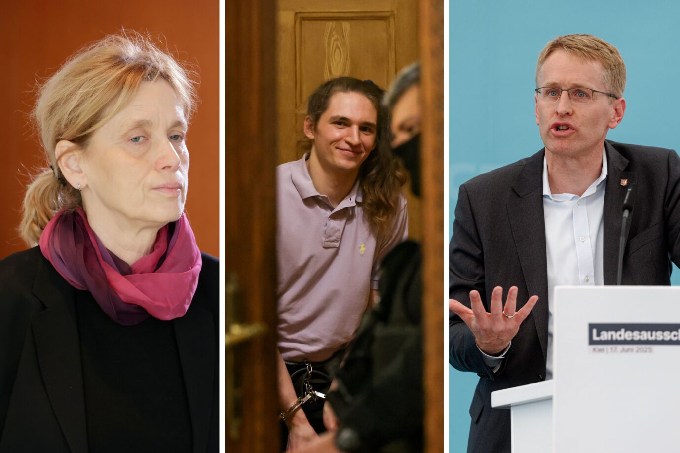 Karin Prien, Simeon T. und Daniel Günther (v.l.n.r.): Die einen wären gern Antifa, andere sind es. Fotos: picture alliance / REUTERS | Bernadett Szabo /// picture alliance/dpa | Markus Scholz /// picture alliance / Metodi Popow | M. Popow Hammerbande