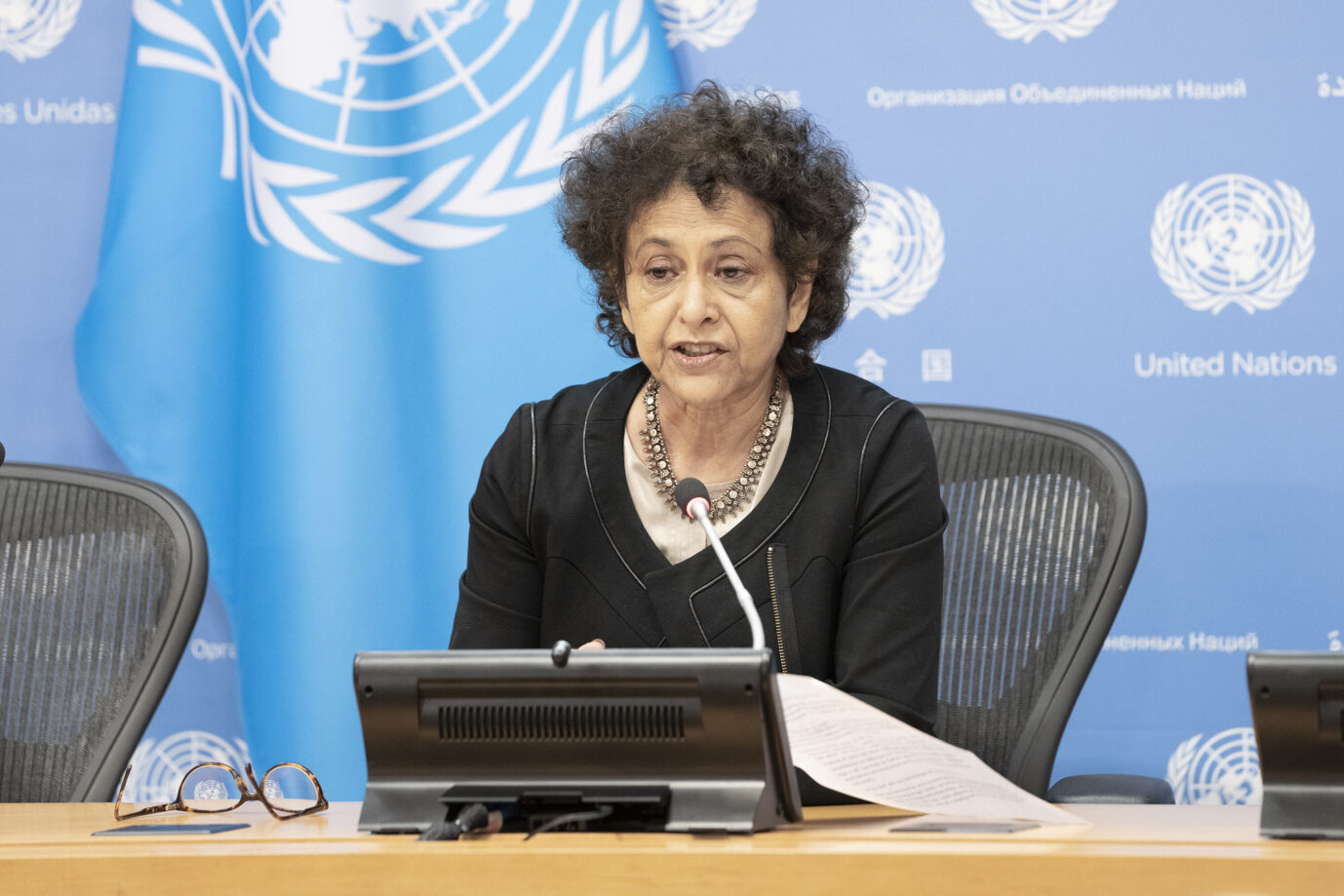Das Bild zeigt die Uno-Berichterstatterin für Meinungsfreiheit, Irene Khan.