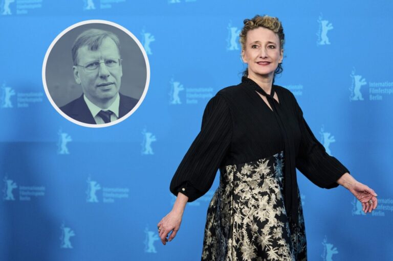 Festivaldirektorin Tricia Tuttle posiert am Dienstag, dem 17. Februar 2026, beim Fototermin für den Film „The Weight“ während der Internationalen Filmfestspiele Berlin in Berlin für Fotografen. (Foto: Scott A Garfitt/Invision/AP). KAmpf dem falschen Kulturkampf.