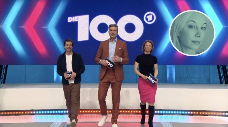 Die Moderatoren der Sendung „Die 100“ Planken, Zamperoni und Krell. Foto: Screenshot