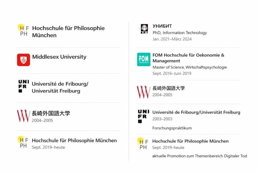 Angaben zu Maas' Ausbildung vor und nach den Anfragen der JUNGEN FREIHEIT. Screenshot: JF