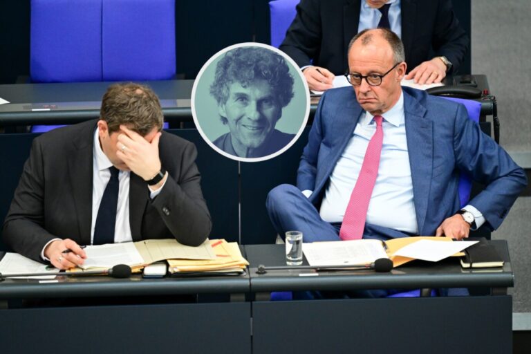 Bundesfinanzminister Lars Klingbeil (SPD) (l.) und Bundeskanzler Friedrich Merz (CDU): Eine unglückliche Polit-Ehe.