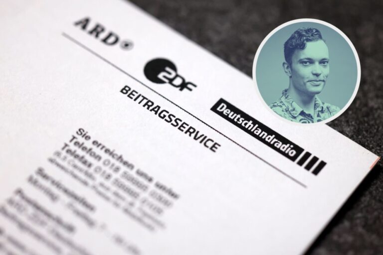 Das Bild zeigt einen Brief des Beitragsservices des öffentlich-rechtlichen Rundfunks.